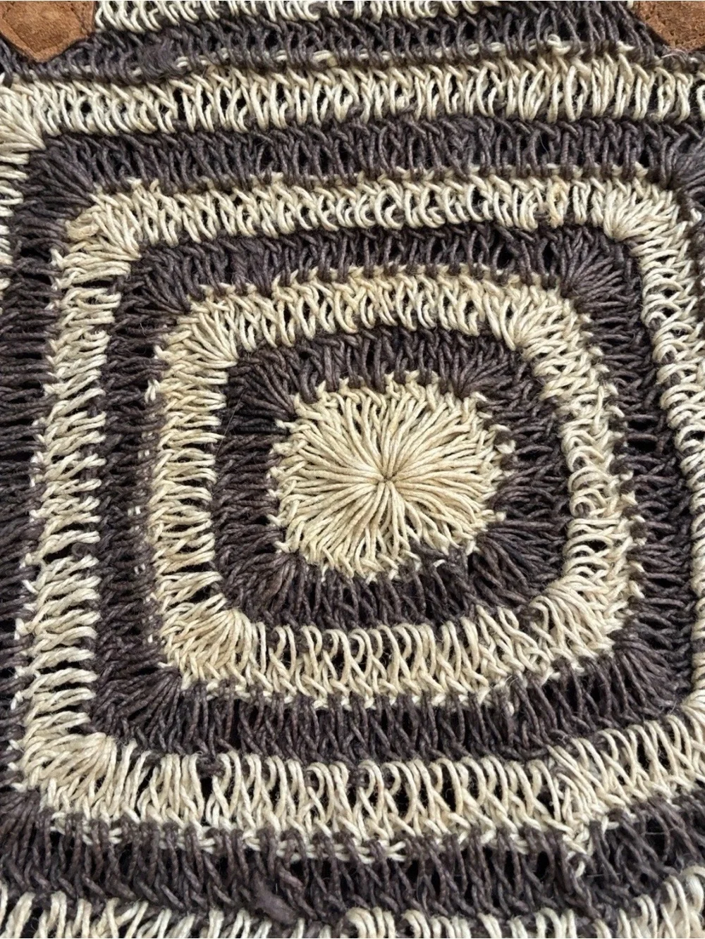 Macchia di Ruggine OVERSIZED SQUARE JUTE TOTE- CHARCOAL NWT! - Picture 6 of 13